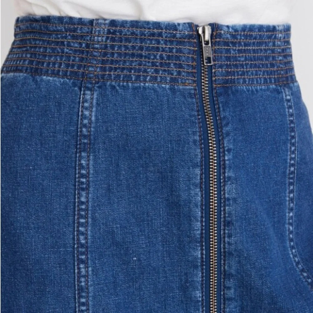 Madewell Rigid Denim Zip Midi Skirt in Farley Wash - Picture 5 of 9